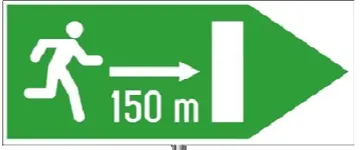 smer u kome se nalazi izlaz za slučaj opasnosti i udaljenost do njega